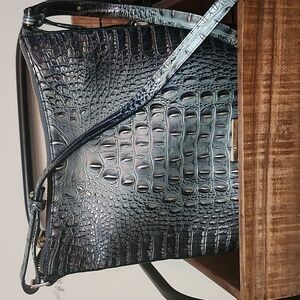 Brahmin Katie Teal Ombre Leather Crossbody Bag